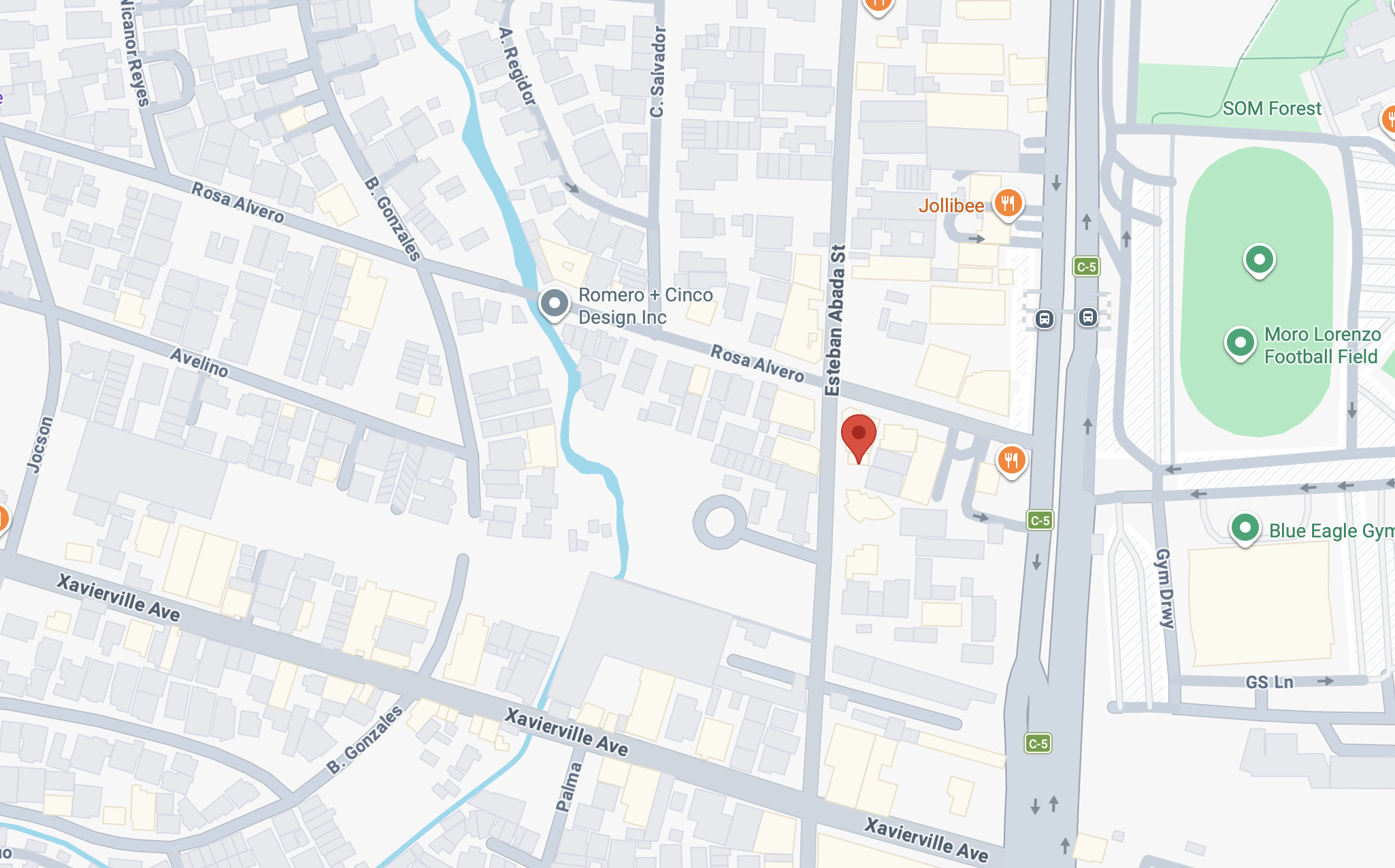 Map showing PUFF Coffee Club on Esteban Abada St, Quezon City